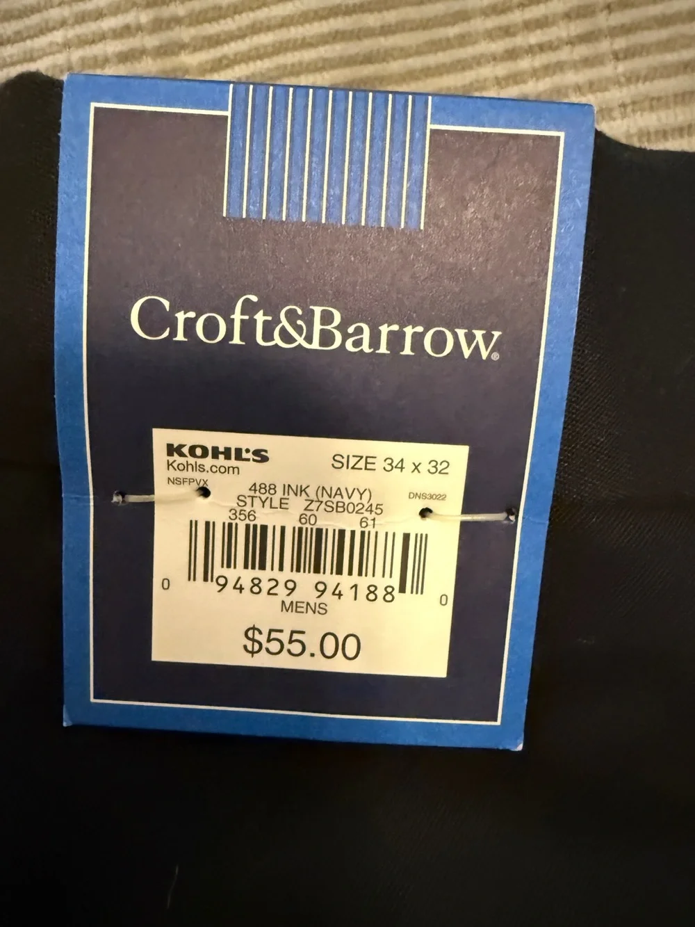 Croft & Barrow Men’s Dress Pants – NWT– 34x32 – Pleated – Flexible Waist
